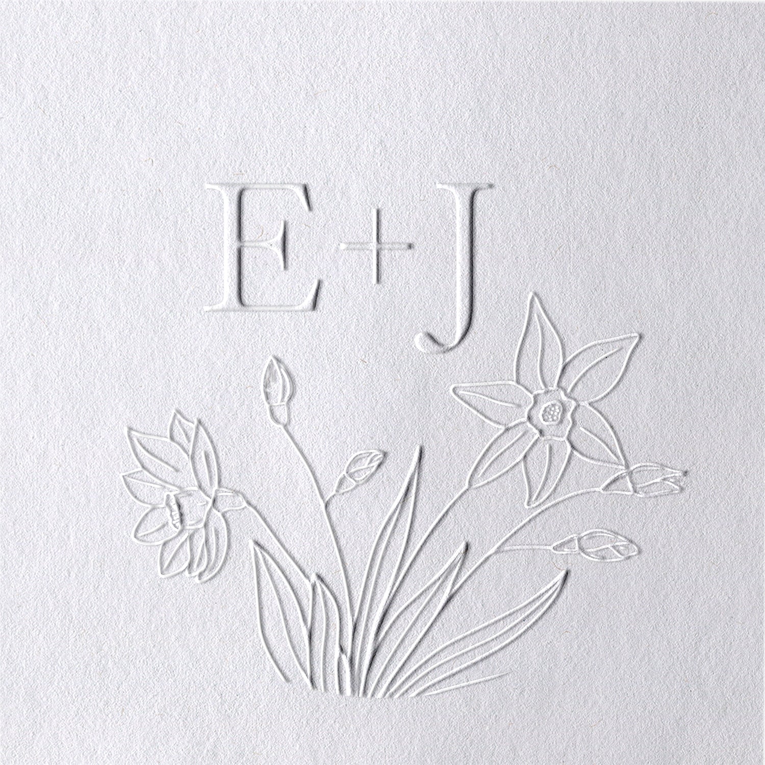 Timbre à sec de Monogramme de Mariage Initiales Botaniques Personnalisé - Style 20 Timbre à sec de Monogramme de Mariage Initiales Botaniques Personnalisé - Style 20201