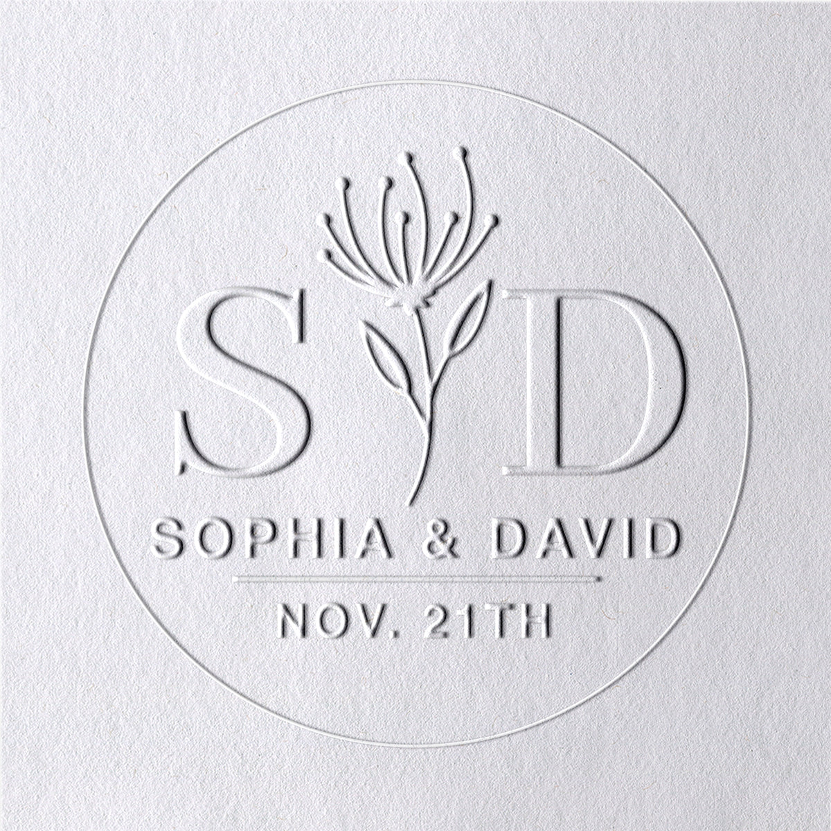 Custom Spider Lily Wedding Name and Date Embosser 211