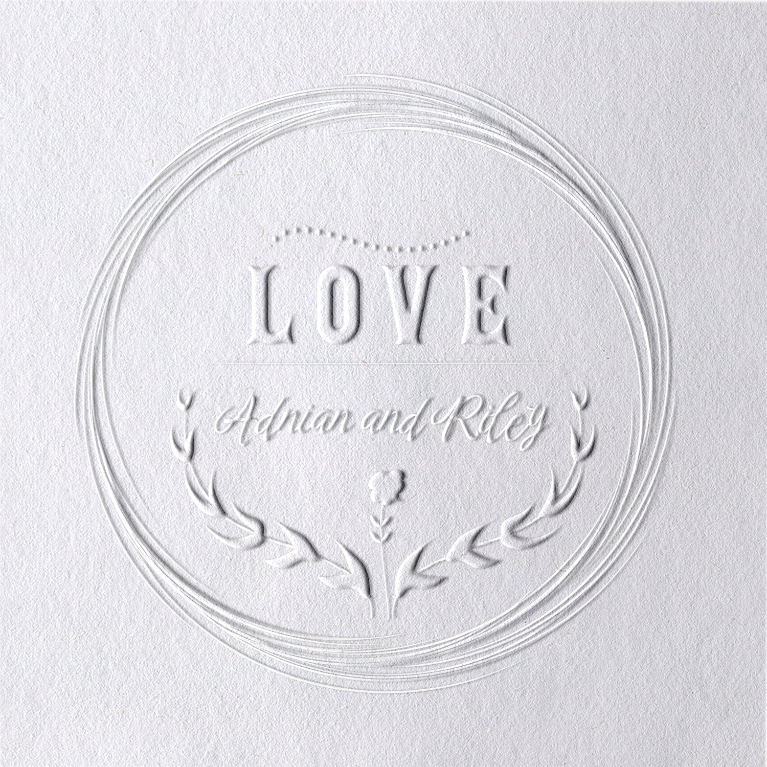 Timbre à sec de mariage personnalisé LOVE Thorns 1711