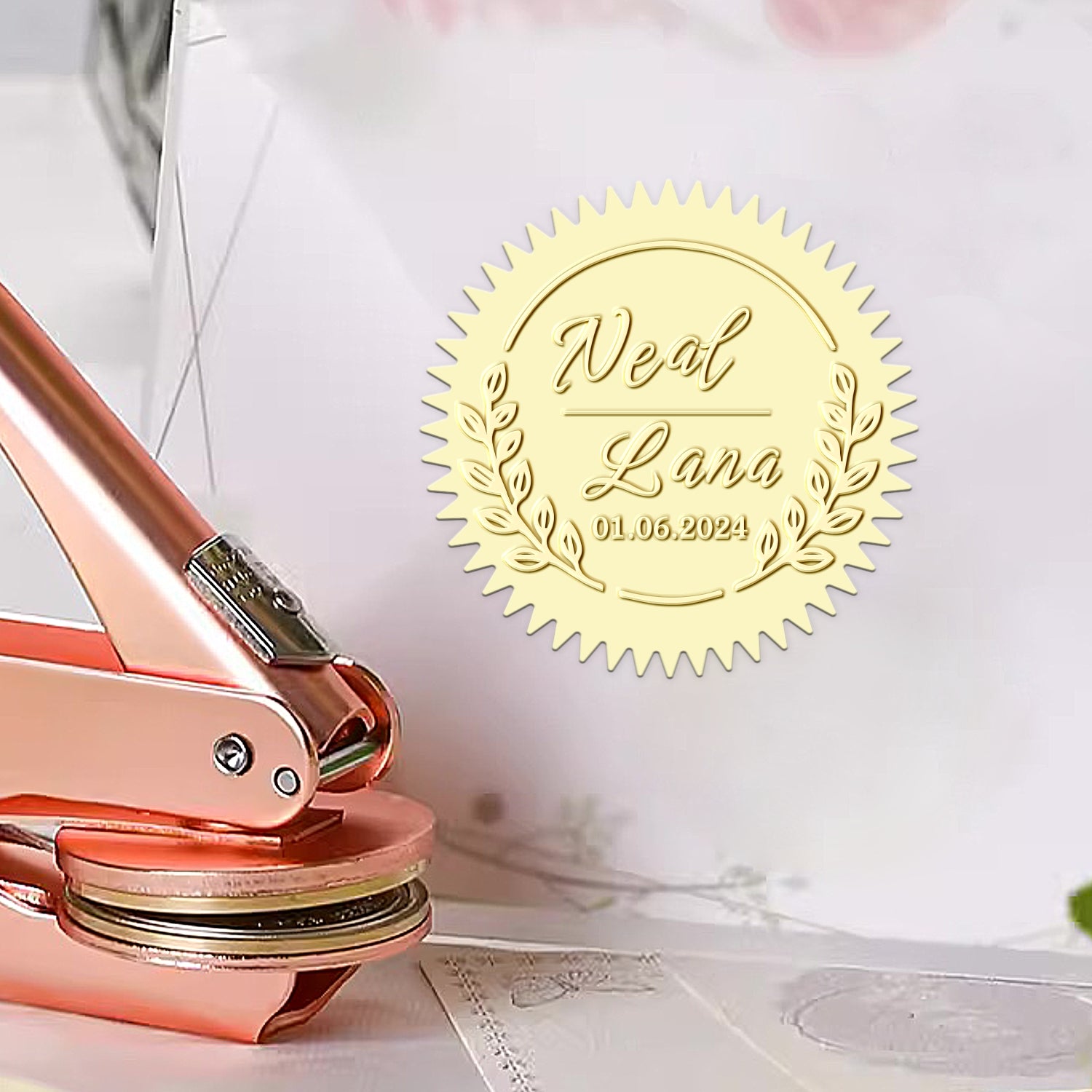 Custom Growing Buds Wedding Embosser 1251