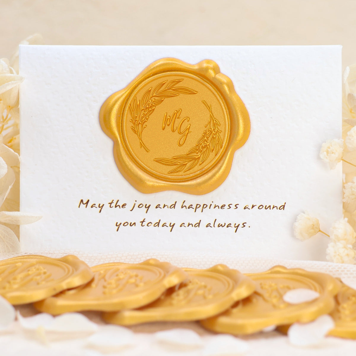 Custom Wedding Monogram Self-Adhesive Wax Seal Stickers (36 Designs) 1-1