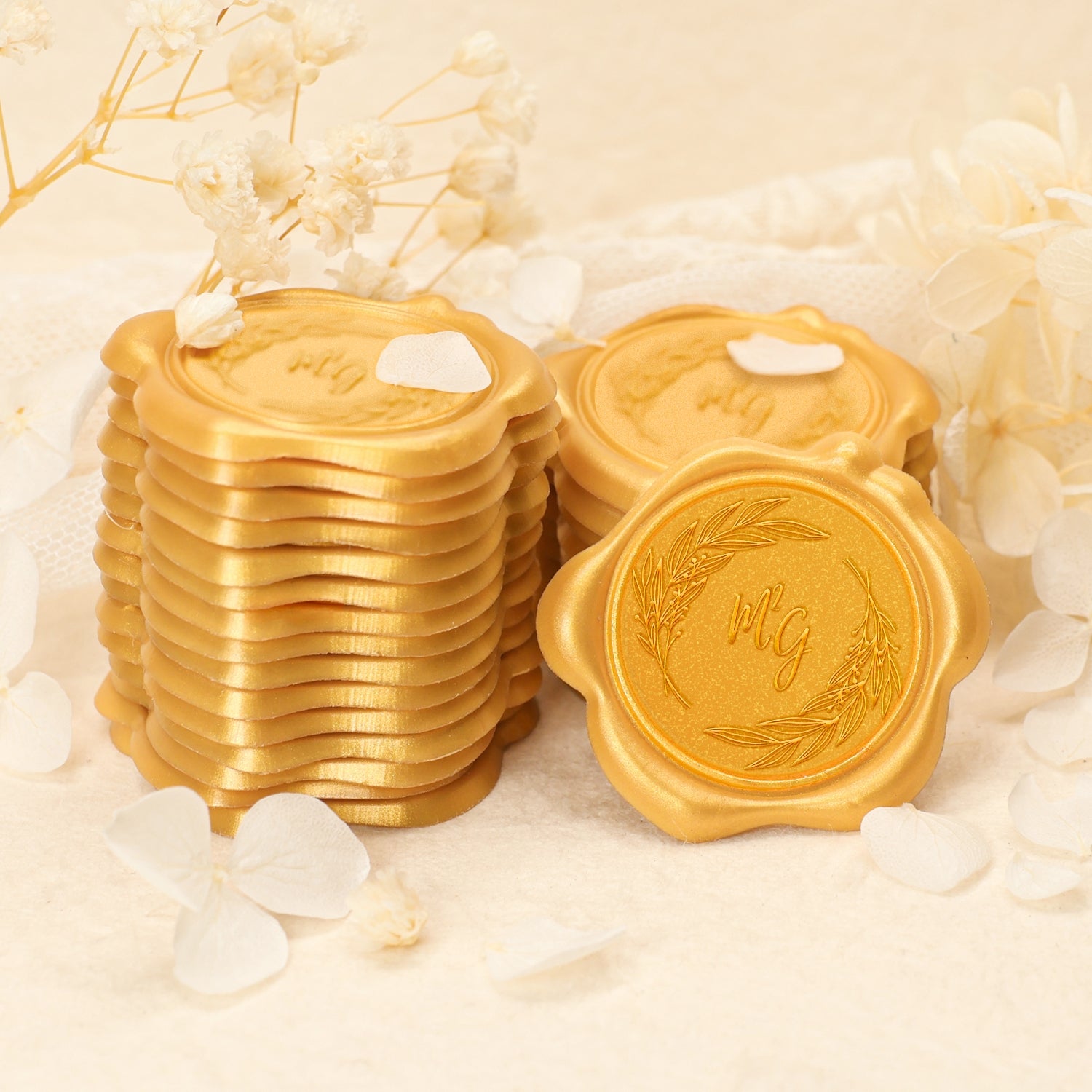 Custom Wedding Monogram Self-Adhesive Wax Seal Stickers (36 Designs) 2-1