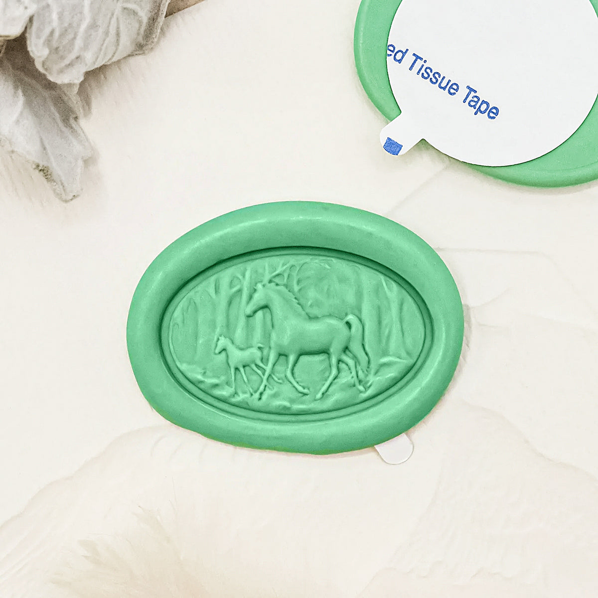 Autocollants de sceau de cire autocollant avec cheval en relief 3D 2-1