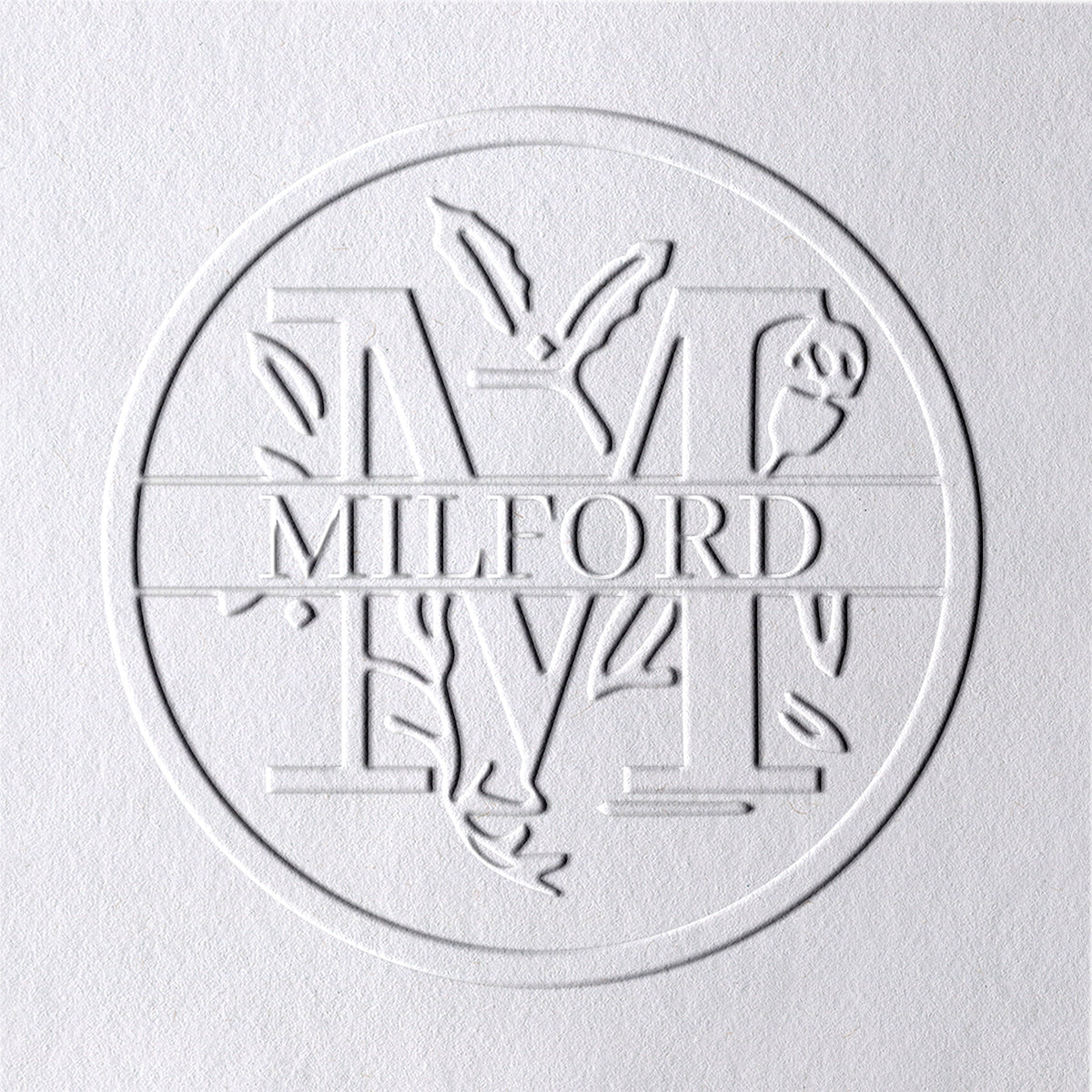Timbre à sec de nom floral personnalisé de 26 lettres - M M1