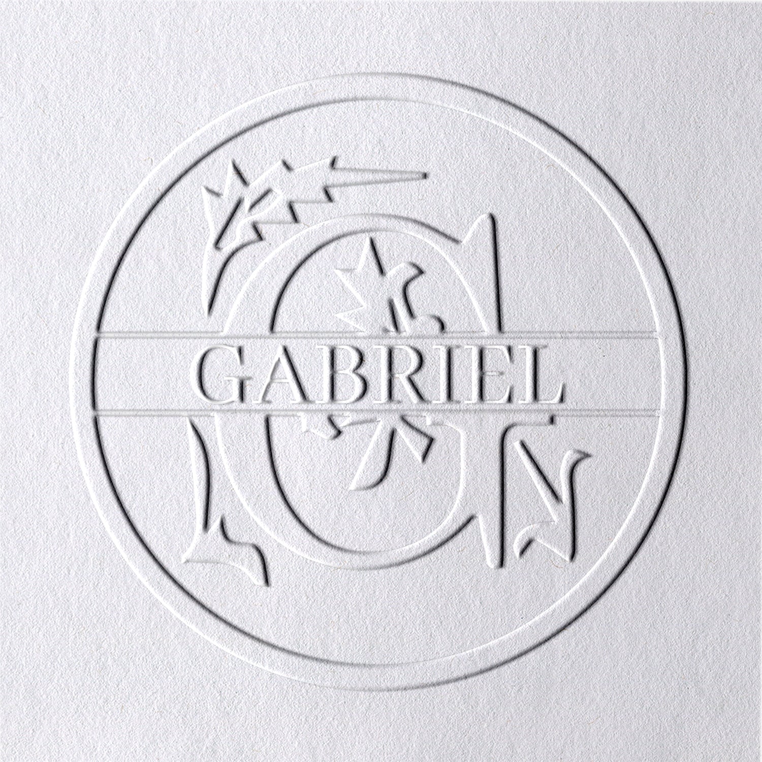 Timbre à sec de nom floral personnalisé de 26 lettres - G G1