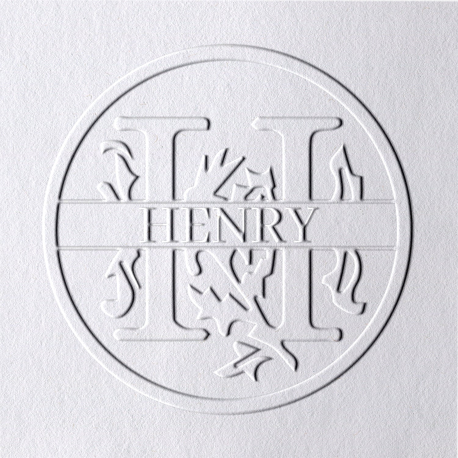 Timbre à sec personnalisé floral de 26 lettres - H H1