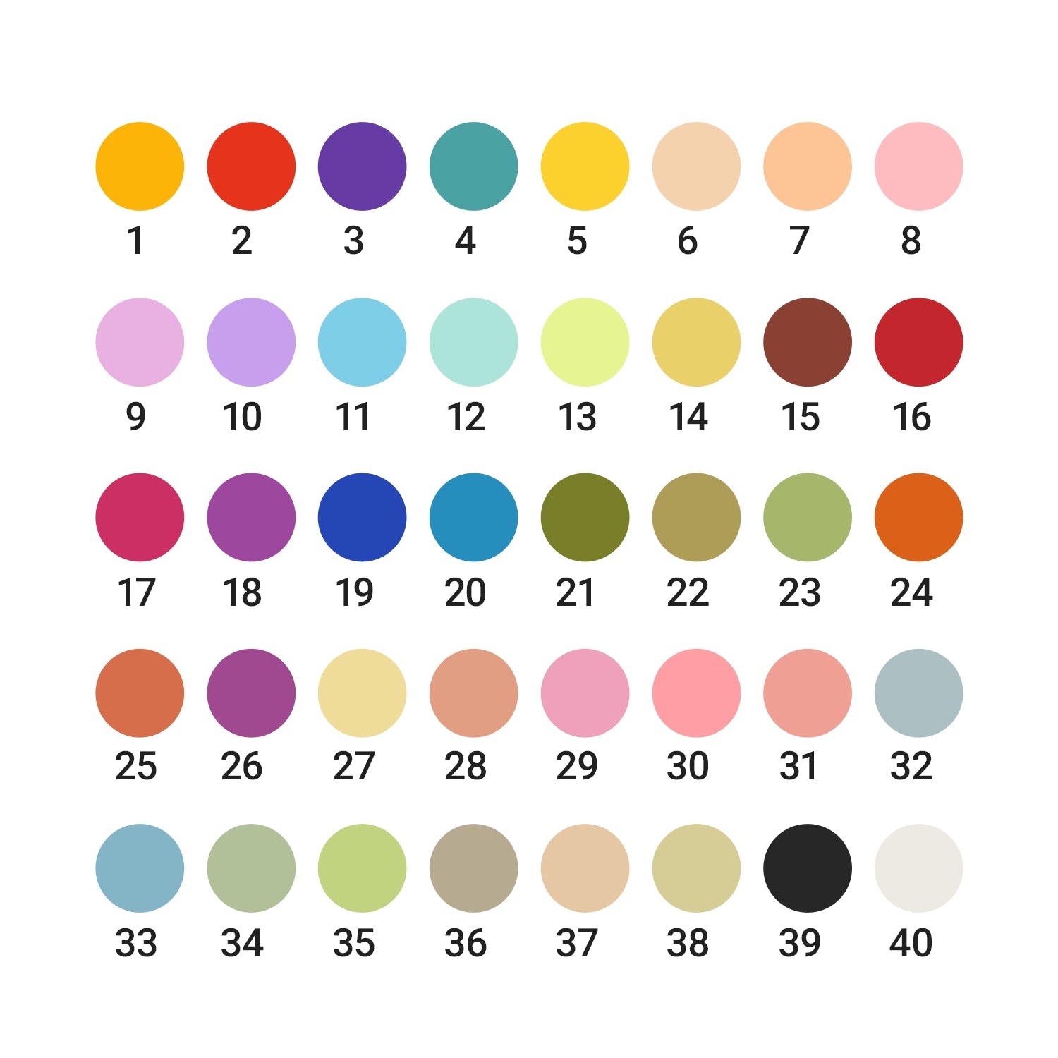 tampon encreur à encre goutte de rosée LD 40 couleurs couleur1