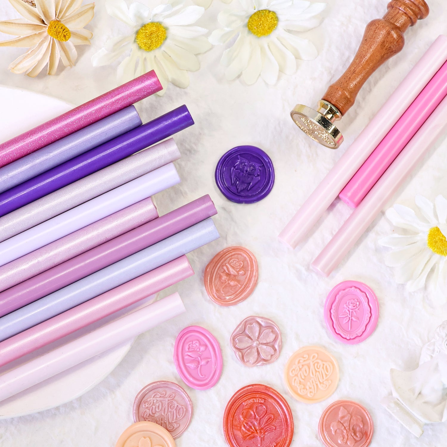 Ensemble de Bâtons de Cire à Cacheter Rose (20 Pcs Aléatoires)1