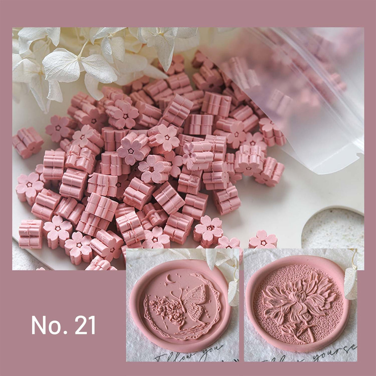 Perles de cire sculptées 3D mates - Kit de sceau de cire vintage de luxeNo. 21