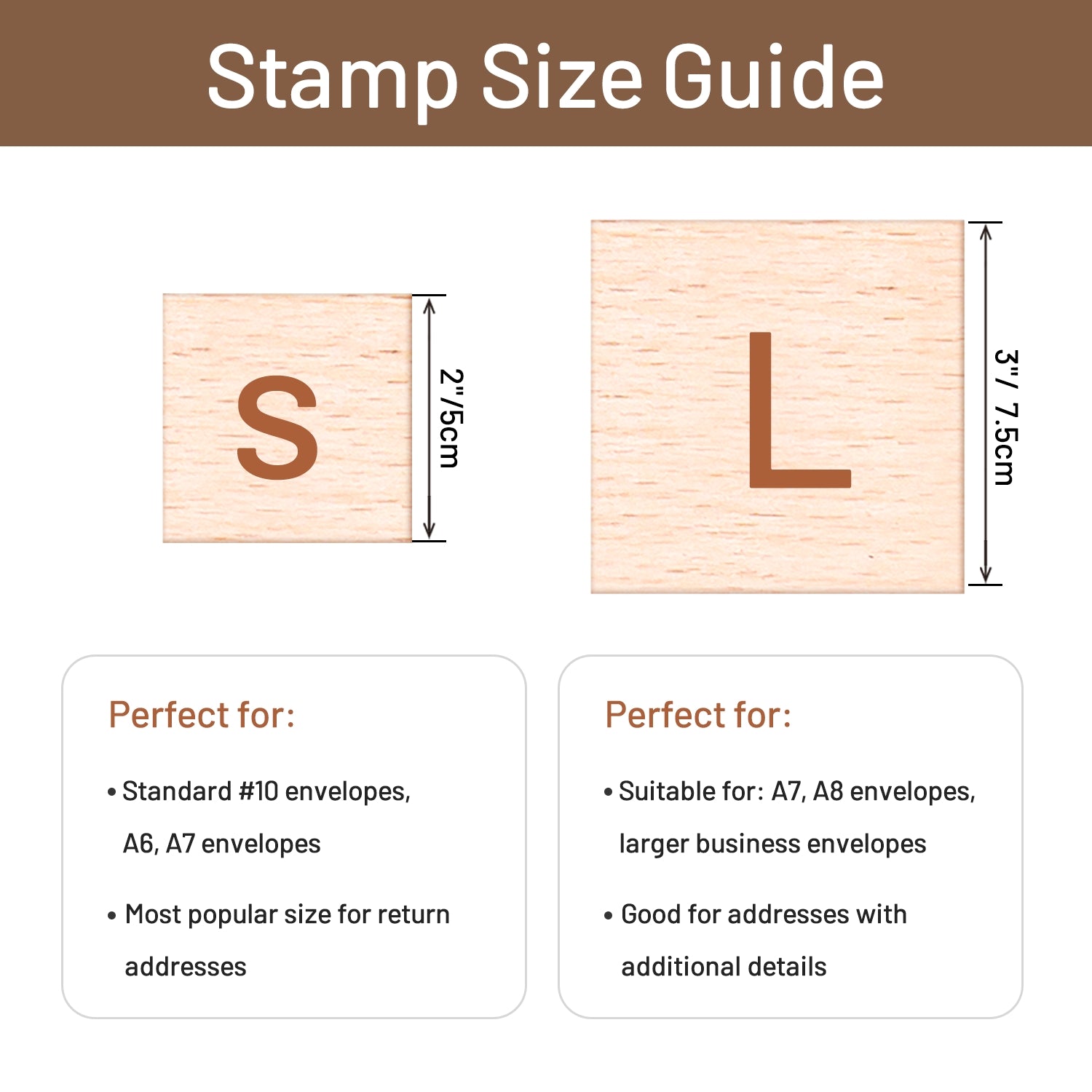 Tampon en Caoutchouc en Bois Adresse Personnalisé Carré100