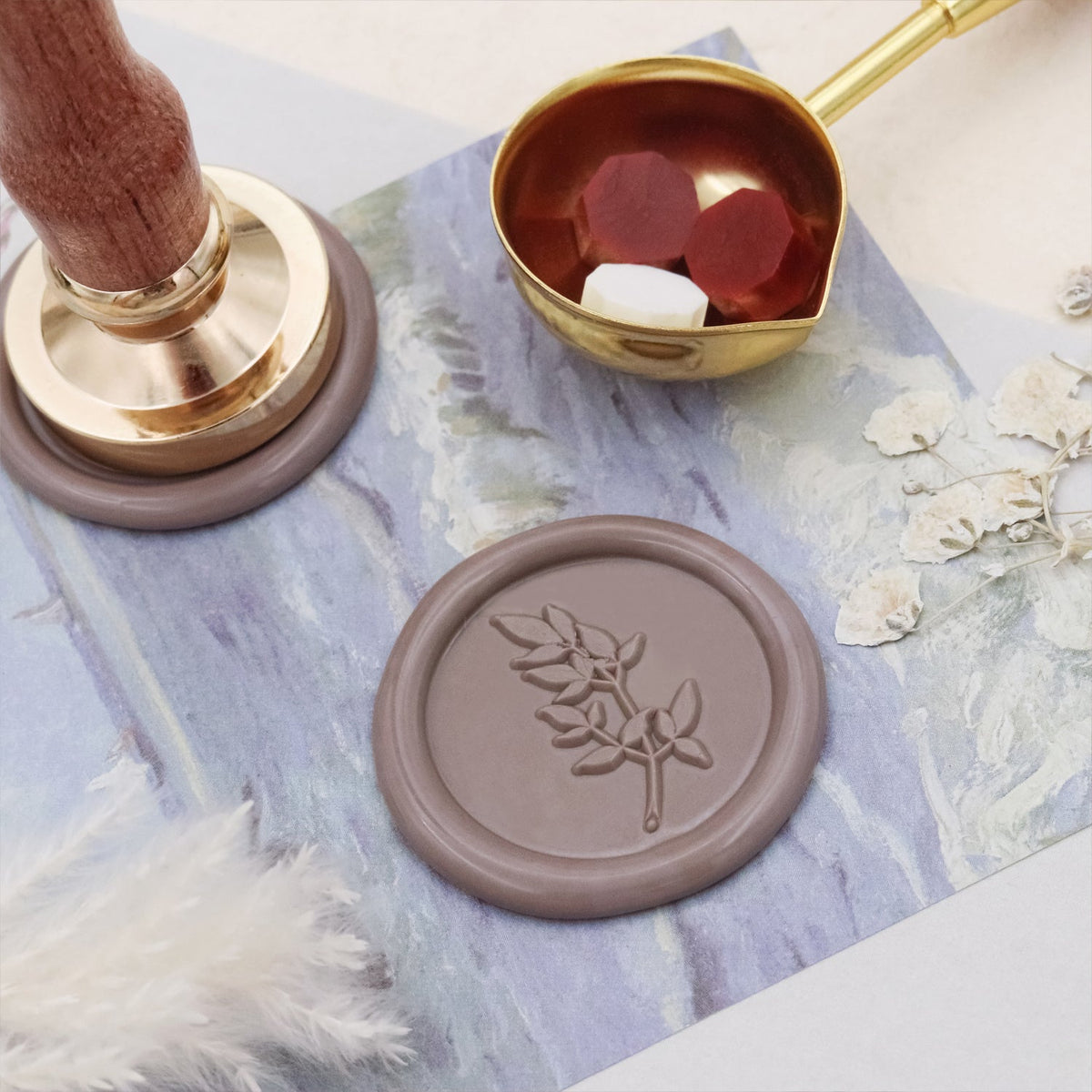 Stamprints Fleurs Herbes Sceau de cire Tampon encreur 4
