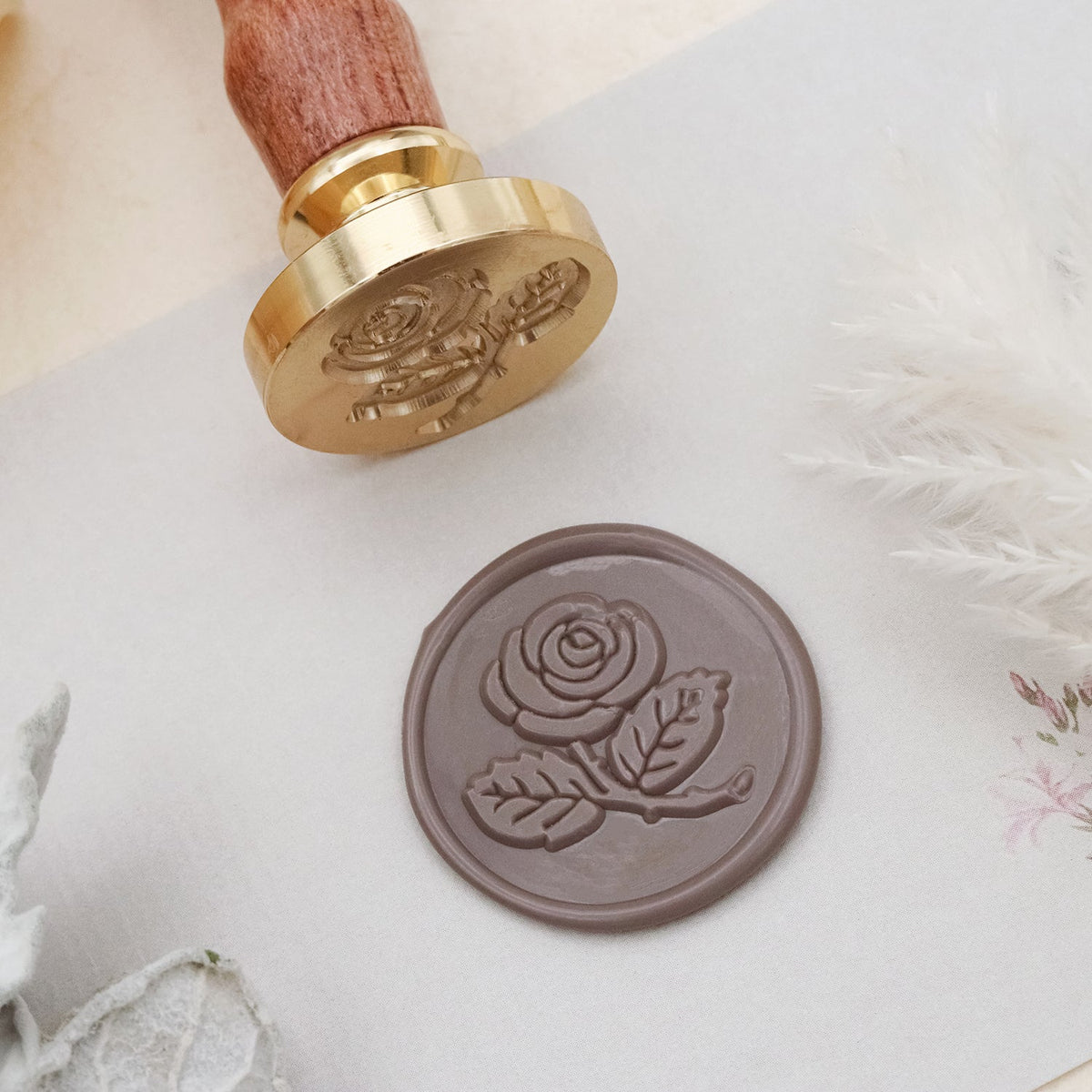 Tampon encreur sceau de cire rose Stamprints 1